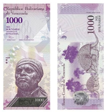 El billete de 1.000 bolívares