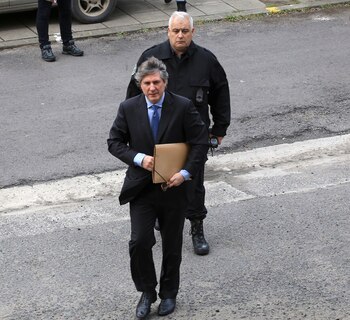 Amado Boudou ingresando a los Tribunales Federales de Comodoro Py (NA)