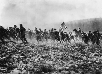 Soldados estadounidenses entrenándose en Francia.