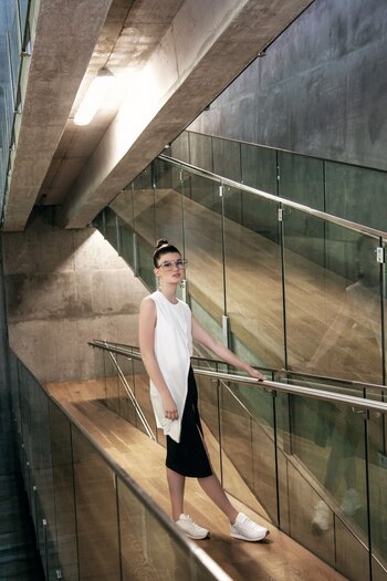 Top asimétrico ($ 1.500, Trosman),