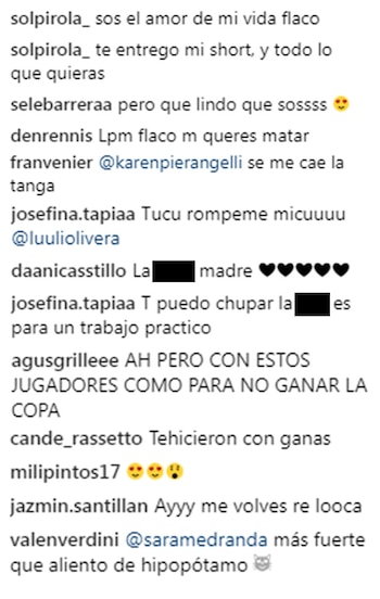 Algunos de los comentarios en