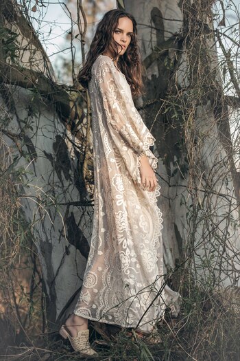 Túnica de tul bordado ($