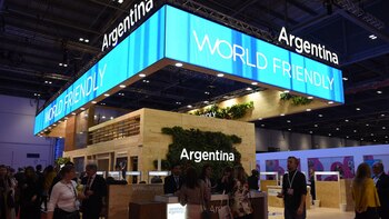 El stand de Argentina en la feria internacional de turismo World Travel Market (WTM), en Londres