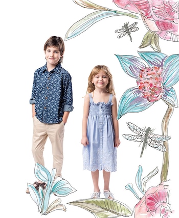 Simón: camisa con flores liberty