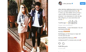 Al cumplir un año de novios Ailén le dedicó un emotivo posteo.