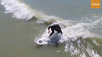 Pablo practica en Mar del