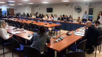 La sesión de ayer en la Comisión de Justicia de la Cámara de Diputados, presidida por Diego Mestre (UCR).