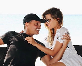 Con su papá, Luis Miguel