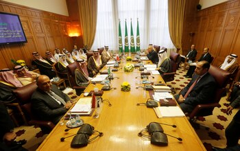 Los ministros de exteriores árabes en su reunión en El Cair. (REUTERS/Amr Abdallah Dalsh)