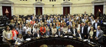 El día de la votación de la ley de paridad de género en la Cámara de Diputados