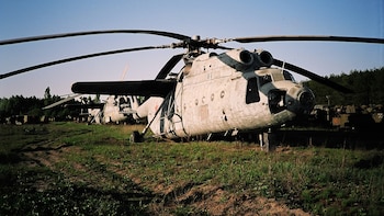 Uno de los seis helicópteros