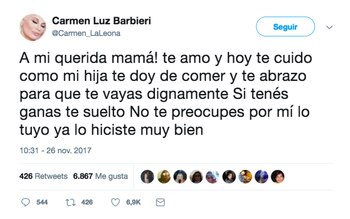 El tuit dedicado a su