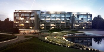 El contrafrente del edificio con