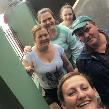 Postal con su hermano Roberto