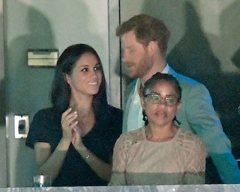 Meghan Markle con su madre y el príncipe Harry en los Juegos Invictus en Toronto, Canadá