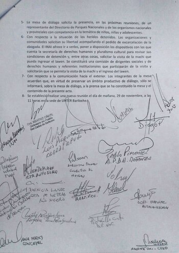 El acta que firmaron las