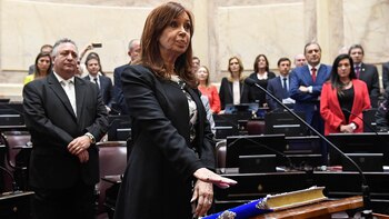 Cristina Kirchner al momento de
