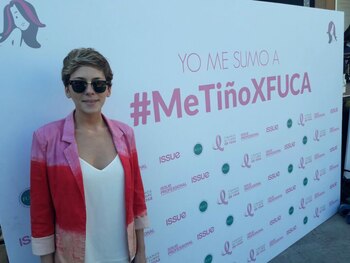 Rocío participó en una acción por detección temprana del cáncer. La foto es uno de sus últimos posteos en Twitter.