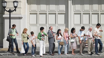 La cola para entrar en