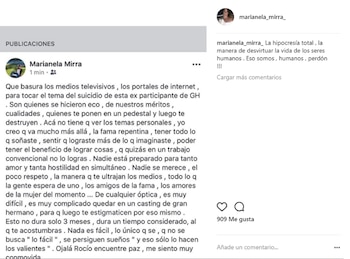 El descargo de Marianela Mirra