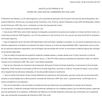 El comunicado completo