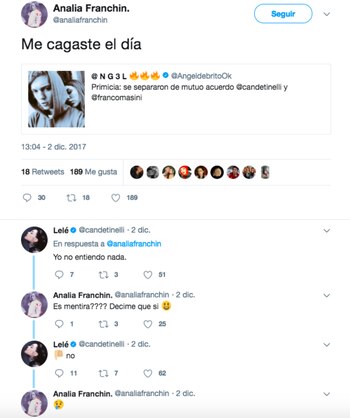 La cadena de tuits entre