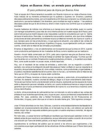 El descargo de la productora