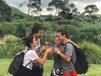 Ambos junto a Benjamín Rojas