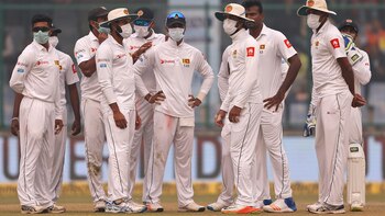 Los jugadores de Sri Lanka