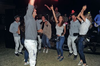 Mery y Dolfi a puro festejo