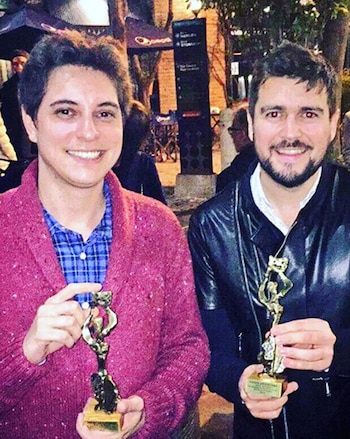 Junto a su amigo, Francisco