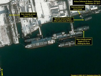 Una semana después, la plataforma había sido trasladada a un nuevo punto y recibía trabajos finales
