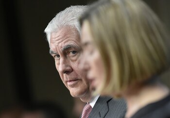 Mogherini y Tillerson se reunieron el pasado martse (AFP)