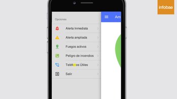 El usuario puede reportar peligros y fuegos activos. También tiene acceso a teléfonos útiles