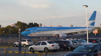El avión de Aerolíneas Argentinas que traslado a Carlos Zannini