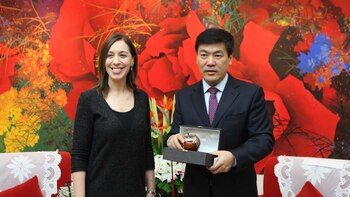 María Eugenia Vidal, en China