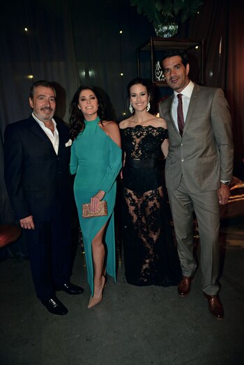 El empresario Daniel Vila y Pamela David –anfitriona de Pamela a la tarde (América)– junto a Luli Fernández –panelista revelación de ese ciclo y figura de Multitalent– y su marido, el abogado Cristian Cúneo Libarona