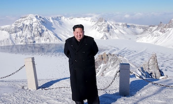 El clima en el Monte Paektu tuvo una mejora “sin precedentes” para recibir al líder, según KNCA (AFP)