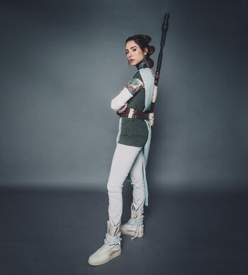 Cande Tinelli posó como Rey, el personaje de la película StarWars: Los últimos Jedi