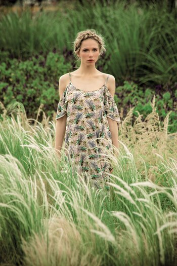 Solero con volado y hombros