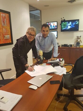 Beto Casella y Diego Toni, Director de Programación de El Nueve