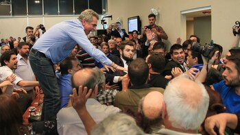 Agustín Rossi durante el debate de