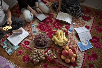 Un grupo de mujeres norcoreanas