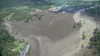 Imagen aérea del alud.