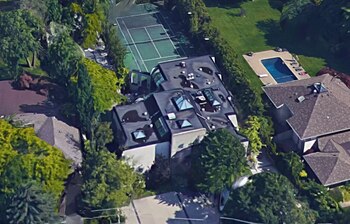 Vista aérea de la mansión