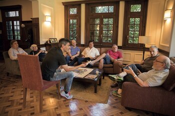 Durante la charla con el periodista de GENTE. Foto: Christian Beliera/GENTE