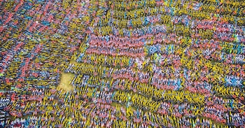 Vista aérea de un cementerio