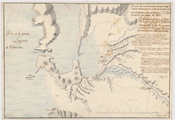 Croquis original de la batalla