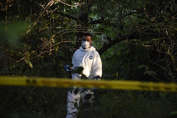 Peritos forenses recorren la zona