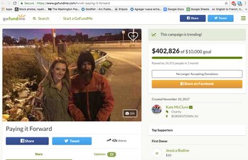 La página de recaudación de